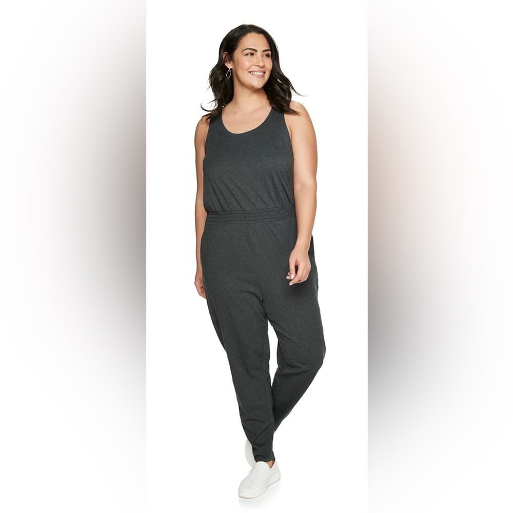 **NEW** Sonoma Black Smocked Sleeveless Jumpsuit Size 1XL